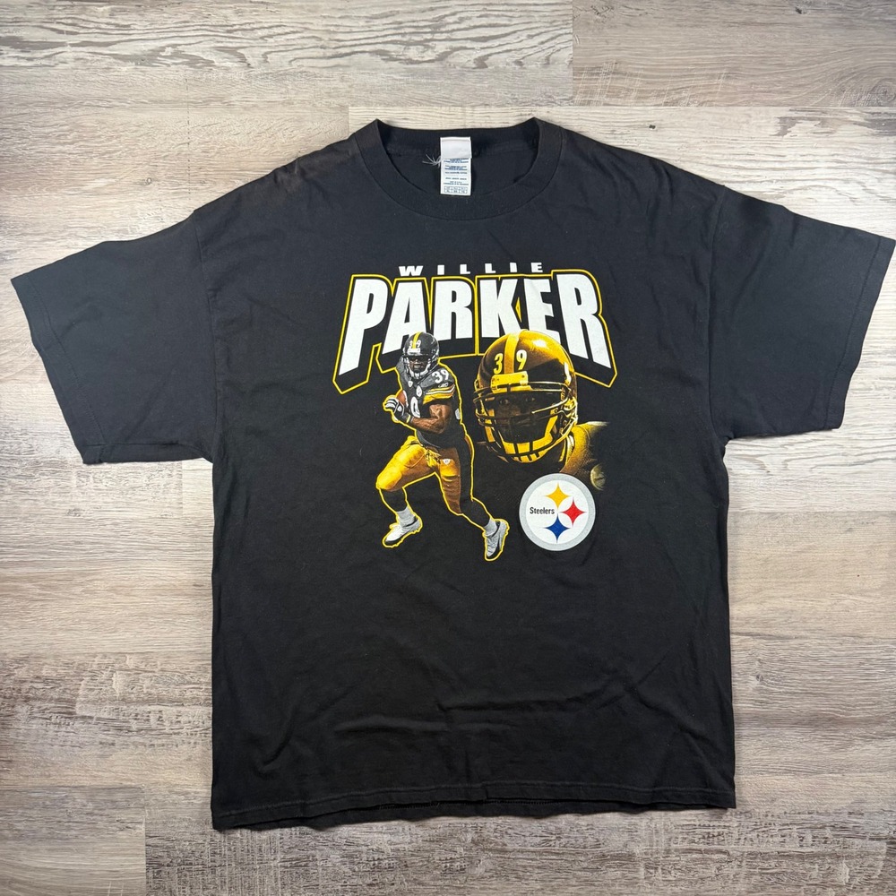 NFL Pittsburgh Steelers Willie Parker Graphic T-Shirt Black XL Fast Willie 39